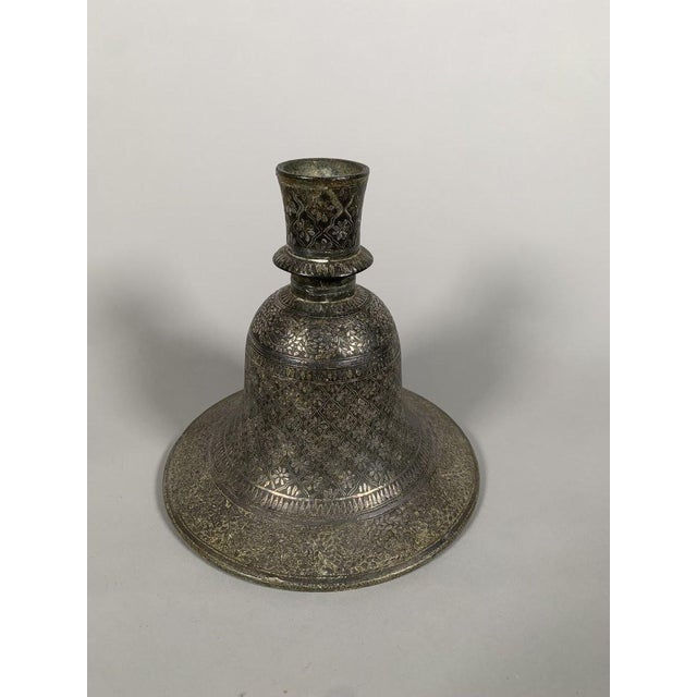 Asian Silver-inlaid Bidri "huqqa" hookah base - Steel, Silver - India - 18th century For Sale - Image 3 of 5