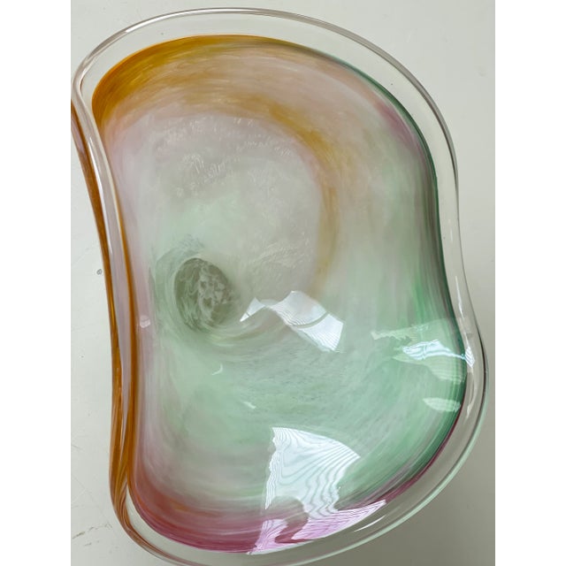Glass Mid 20th Century Murano Swirl Art Wave Bowl For Sale - Image 7 of 11
