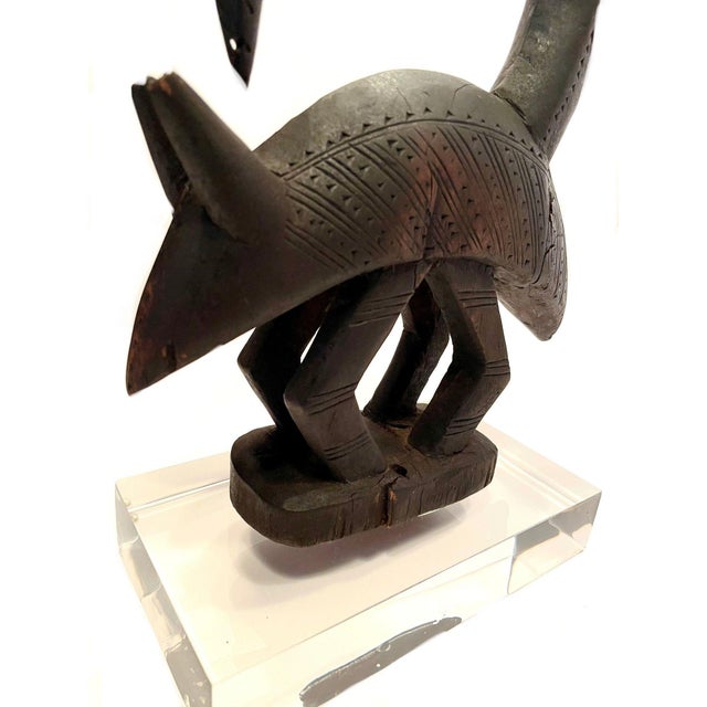Late 20th Century Late 20th Century Abstract Bamana/Bambara Chiwara From Mali - 27.5" H X 9.5" D X 2.5" W For Sale - Image 5 of 6