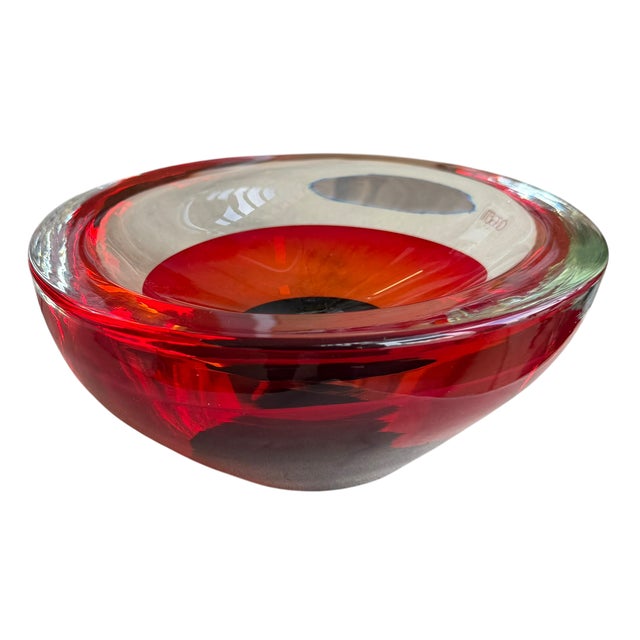 Vintage Murano Sommerso Glass Bowl Signed by Luigi Onesto for Oggetti.