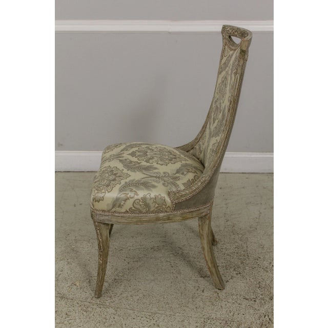 French Pair French Regency Paint Decorated Fireside Chairs For Sale - Image 3 of 13