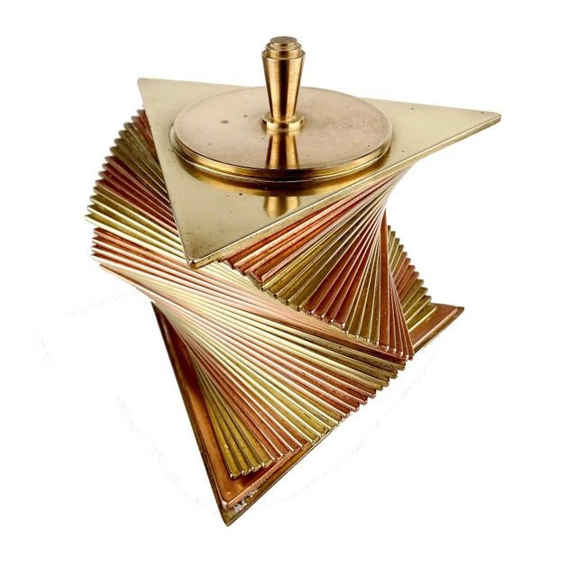 Art Deco Geometric Box in Copper and Brass, 1930s For Sale - Image 6 of 11