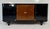 French Art Deco Black Lacquered and Inlaid Walnut Sideboard in the style of Jules Leleu, 1940s, in Restored conditions....