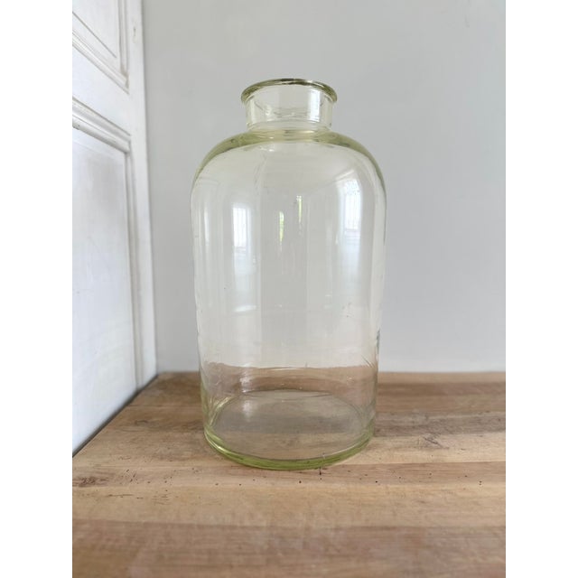 Industrial French Laboratory Glass Storage Jar with Fitted Glass Stopper, 1920s For Sale - Image 3 of 16