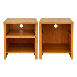 Pair of 1990s Oak Modular Utility Cabinets For Sale