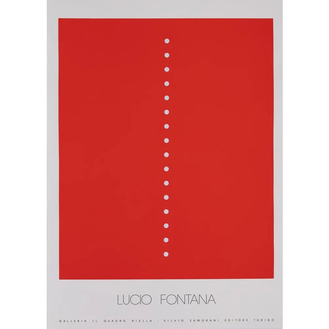 Lucio Fontana, Concetto Spaziale Rosso, Original Silkscreen Poster For Sale