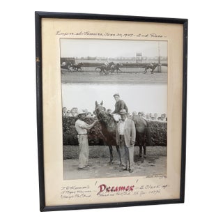 Vintage 47 Original Bert Morgan Dreamer Jamaica Horse Racing Jockey Photograph For Sale