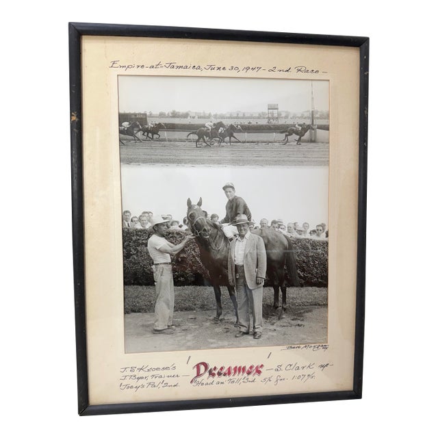 Vintage 47 Original Bert Morgan Dreamer Jamaica Horse Racing Jockey Photograph For Sale