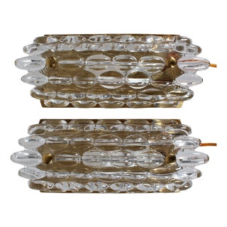 Vintage Glass Wall Sconces by Carl Fagerlund for Lyfa, Denmark, 1960s, Set of 2 For Sale