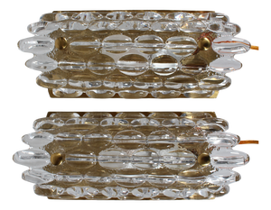 Vintage Glass Wall Sconces by Carl Fagerlund for Lyfa, Denmark, 1960s, Set of 2