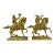 Mid-Century Gold Brass Horsemen From Renaissance Era Bookends - a Pair For Sale