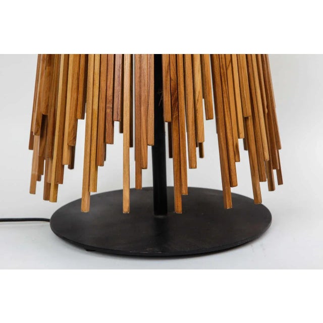 Danish Wooden Stick Table Lamp, 1960s For Sale - Image 4 of 8