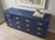 1960s Vintage Henredon Campaign Dresser Credenza in Navy With Brass Hardware For Sale - Image 5 of 9