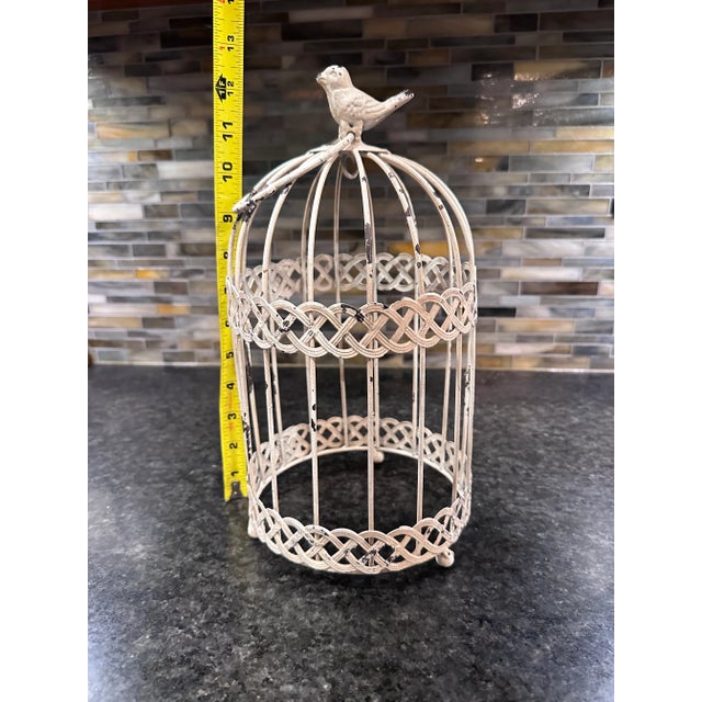 Late 20th Century Bird Cage Cloche Distressed Metal Decor Indoors or