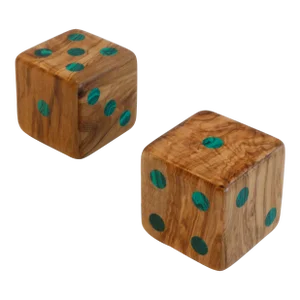 Wood Dice with Malachite Inlays - Two Piece Set