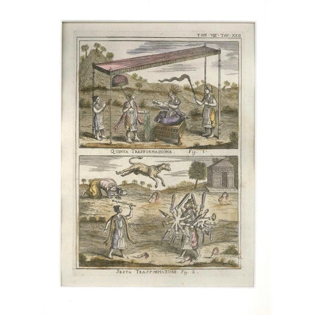 Image dimensions: 25.5 x 18 cm. Transformations is a fine etching, hand-watercolored, realized by the engraver...