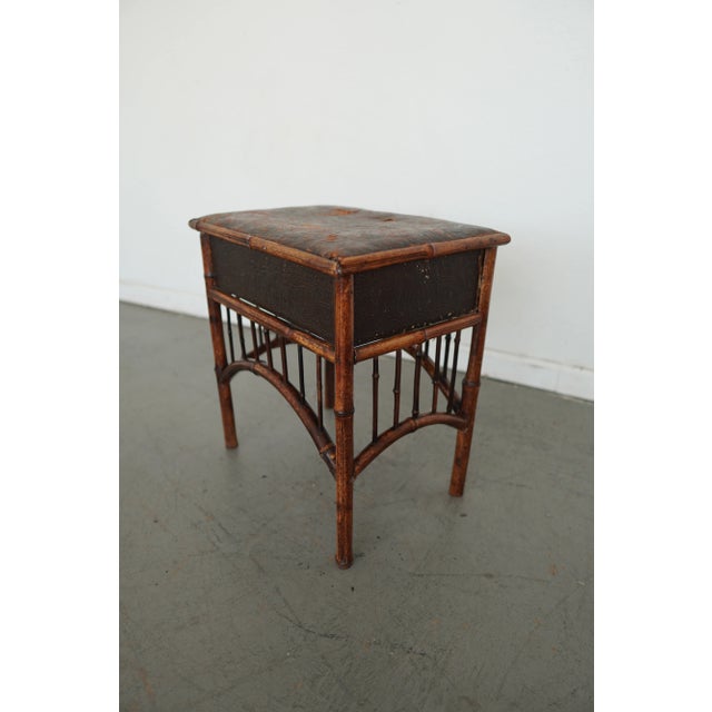 Antique Bamboo Sewing Table For Sale In Austin - Image 6 of 15