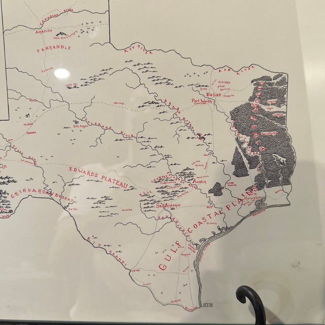 American Framed Texas Map the Lord of Maps For Sale - Image 3 of 5