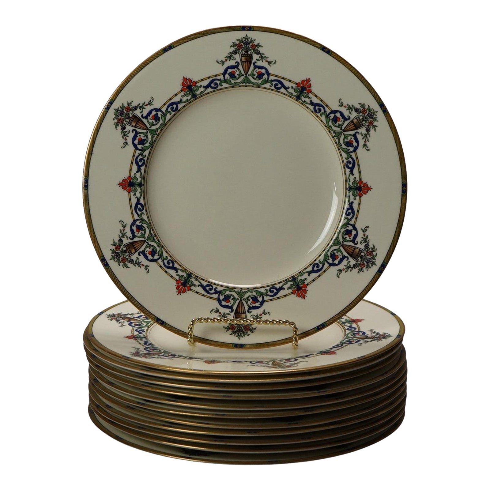 Circa 1910 Antique Hardy & Hayes Royal Worcester Porcelain Plates