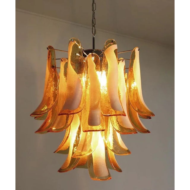 Italian Murano Glass Petal Chandeliers, Set of 2 For Sale - Image 11 of 12