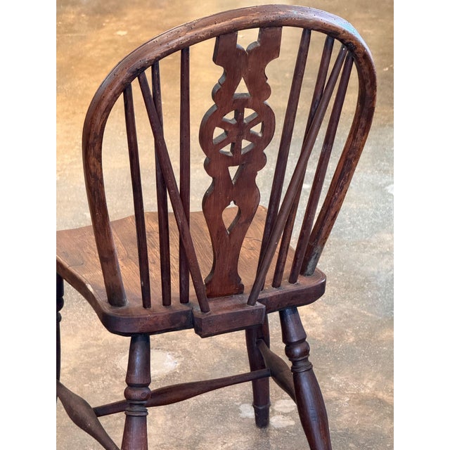 Wood Set of Seven English Wheelback Windsor Chairs For Sale - Image 7 of 12