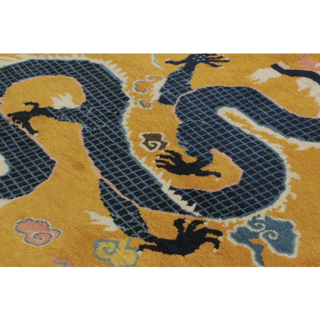 1920s Antique Chinese Ningxia Wool Pillar Runner by Rug & Kilim, Dragon, 1920–1939 For Sale - Image 5 of 9