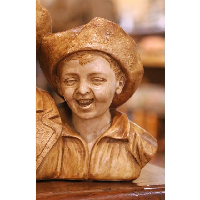 Ceramic Early 20th Century Italian Terracotta Sculpture of Four Boys by S. Melani For Sale - Image 7 of 11