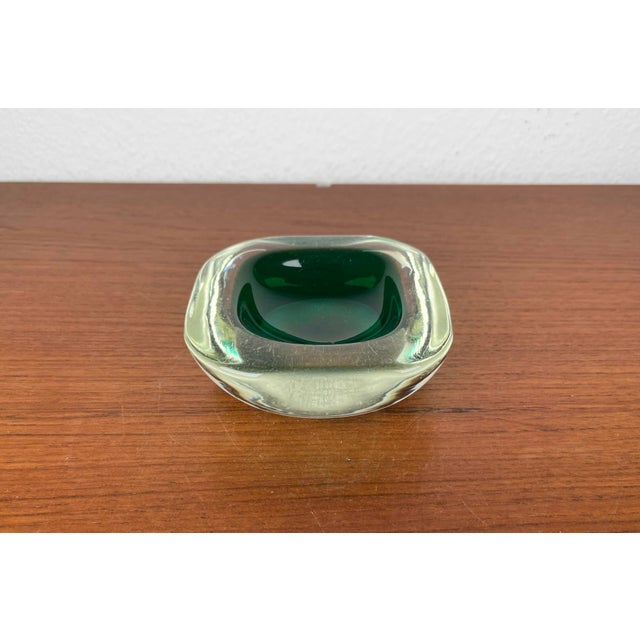 Green Vintage Italian Sommerso Murano Glass Bowl, 1970s For Sale - Image 8 of 15