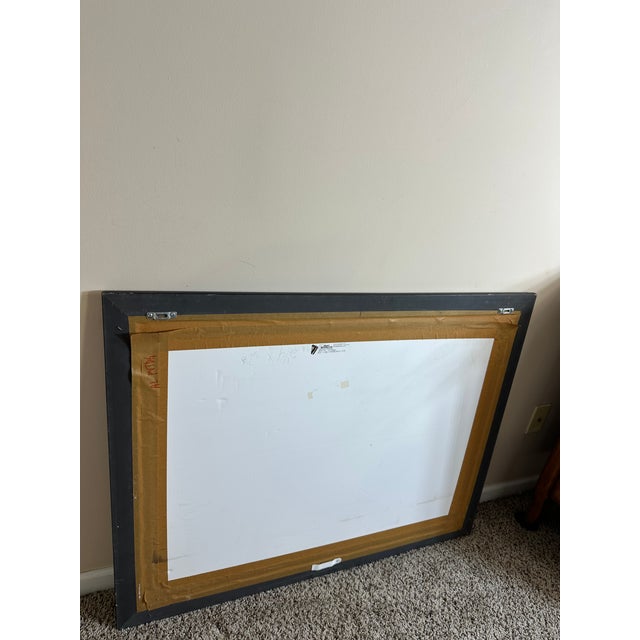 United Fabrics 1980s Large Framed Oil Landscape For Sale - Image 4 of 10