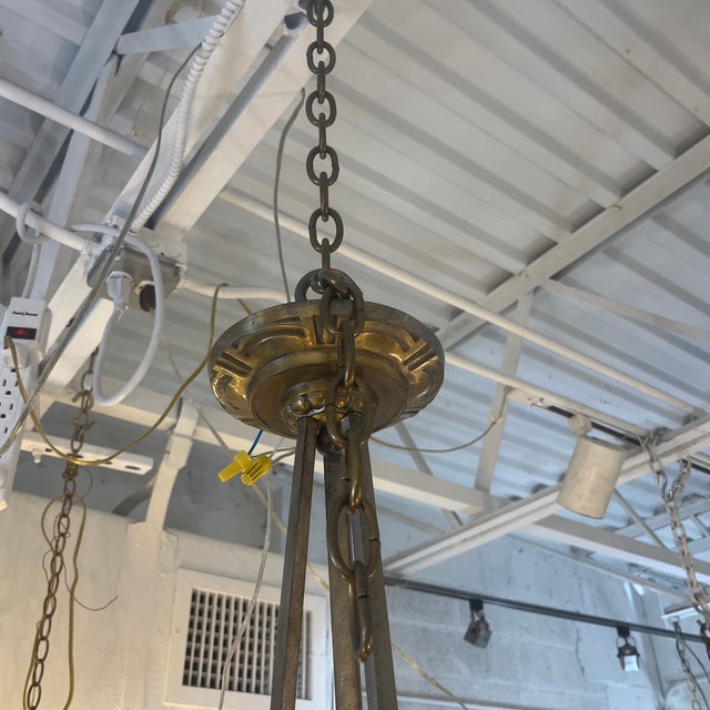 Mid 20th Century French Art Deco Chandelier For Sale - Image 4 of 10