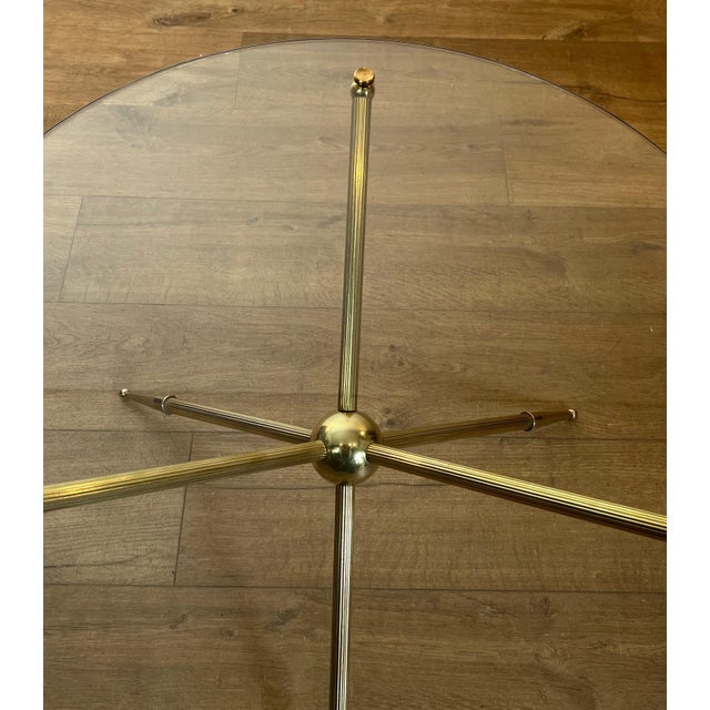Metal 1970s Design Round Brass Tripod Coffee Table For Sale - Image 7 of 12