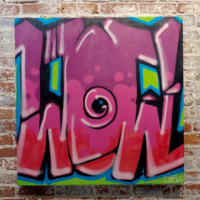 Ernest Zacharevic Abstract Graffiti in Shade of Pink -Oil