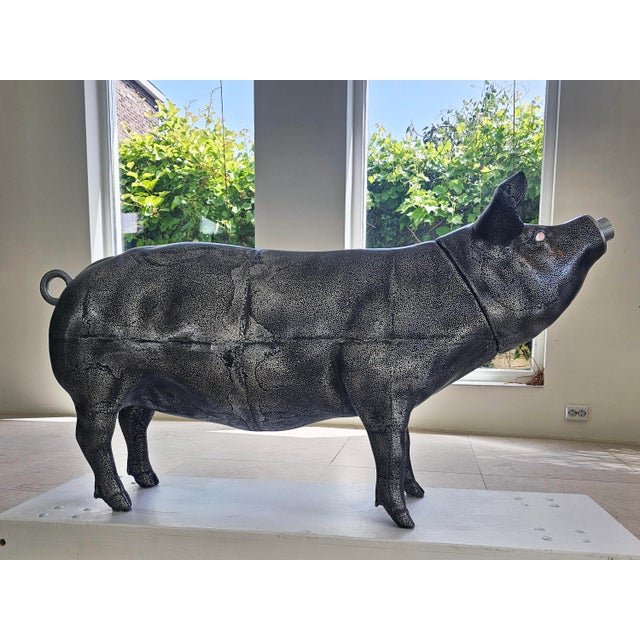 Metal Greedy Pig in Heavy Metal by Jan Paul For Sale - Image 7 of 18