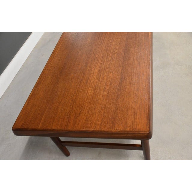 Wood 1960s Refinished Tall Danish Modern Teak Coffee Table For Sale - Image 7 of 8