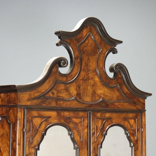 Lombard Walnut and Walnut Burl Trumeau For Sale - Image 4 of 14