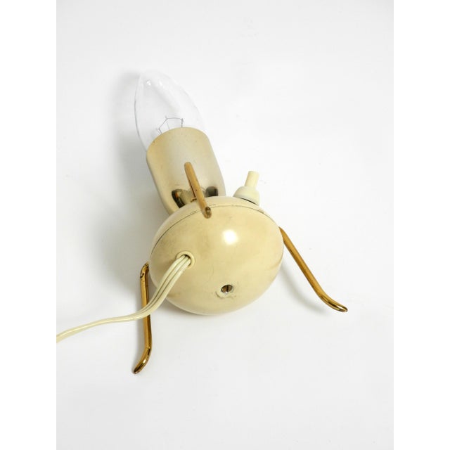 Beige Mid-Century Modern Brass Tripod Table Lamp, 1950s For Sale - Image 8 of 18