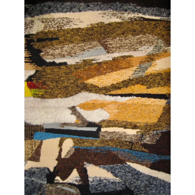 Mid-Century Modern French Mid Century Aubusson Tapestry Abstract Jean Michel Lartigaud Textile Art For Sale - Image 3 of 12