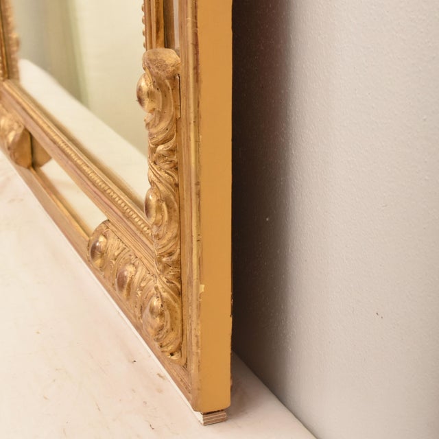 Antique Louis Filippe Mirror with Volutes and Golden Frame, 1800s For Sale - Image 10 of 12