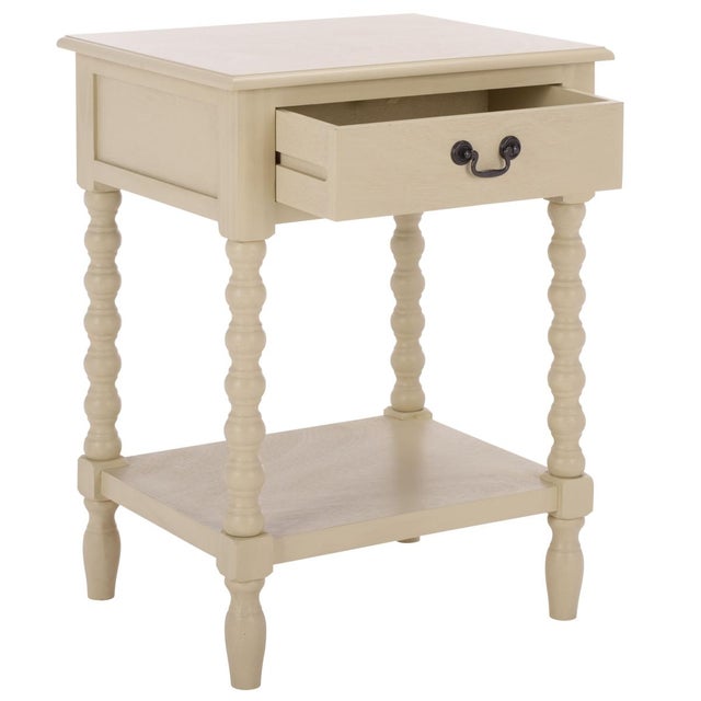 Wood Athena Bobbin Accent Table in Sand For Sale - Image 7 of 9