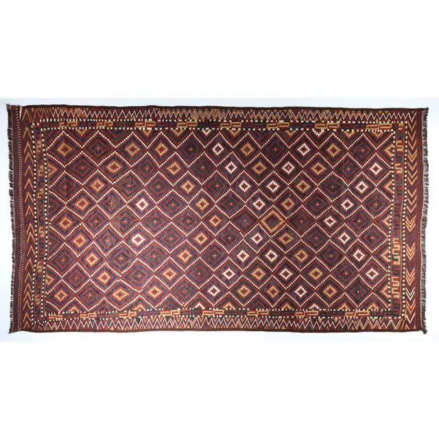Contemporary 1930s Colorful Turcoman Flatweave Floor Kilim-10' X 4' 9'' For Sale - Image 3 of 14