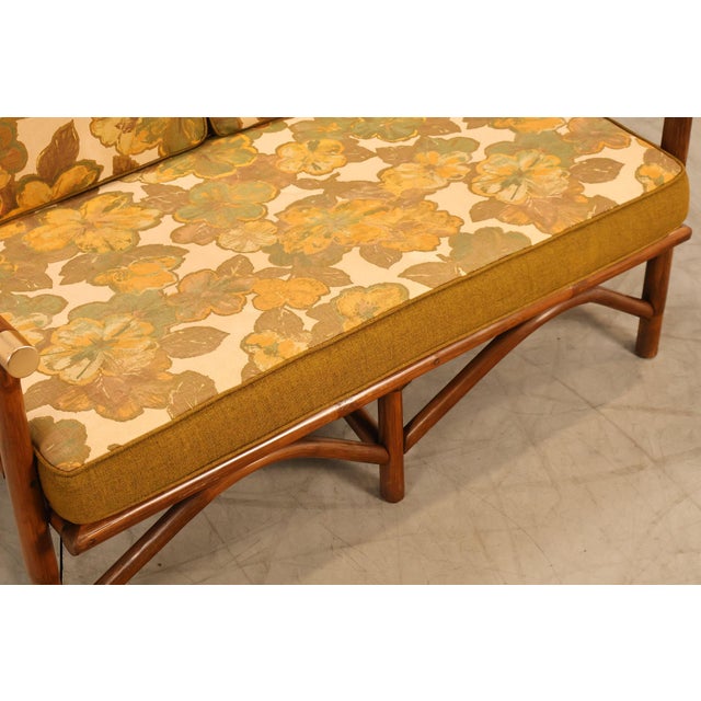 Brown Vogue Coastal Vintage Rattan Bamboo Loveseat For Sale - Image 8 of 18