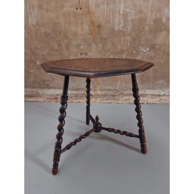 Antique Side Table with Turned Legs, 1890s For Sale - Image 6 of 11