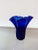 Contemporary Cobalt Blue Handblown Handkerchief Napkin Glass Vase For Sale - Image 3 of 5