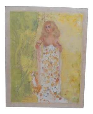 Nude Blonde Woman Oil Painting by Albert J Londraville