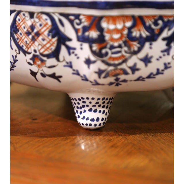 Mid-Century French Faïence Centerpiece From Rouen With Tureen, Platter and Lid For Sale - Image 13 of 15