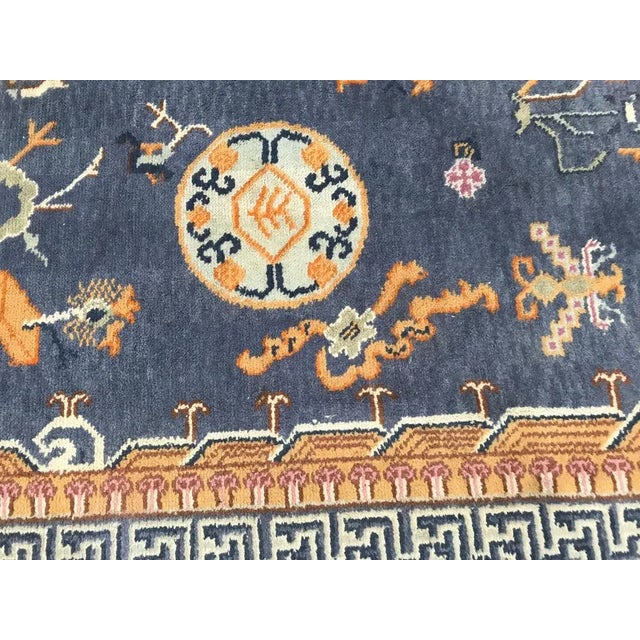 Vintage French Chinese Design Knotted Rug For Sale - Image 9 of 17