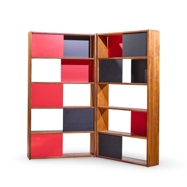 Mid-Century Modern Evans Clark for Glenn of California Mid Century Walnut Room Divider Bookshelf For Sale - Image 3 of 8