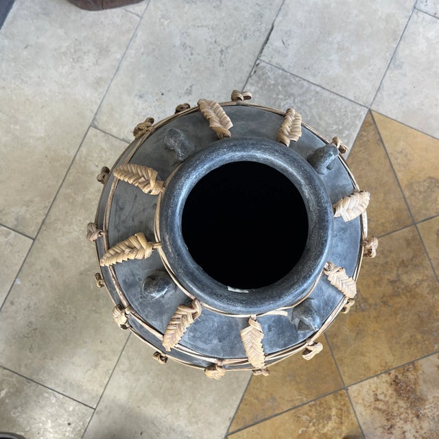 Vintage Terracotta/Rattan Floor Vases Set of 2 Chairish