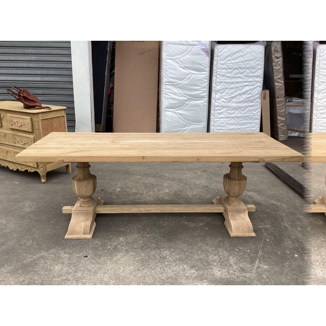 1920s Antique French Oak Weathered Farmhouse/Monastery Table For Sale - Image 5 of 11
