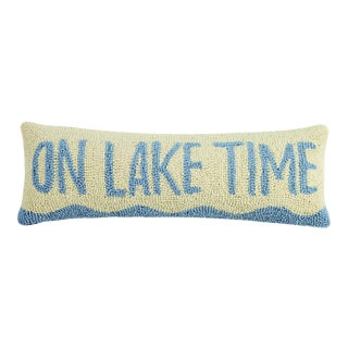 On Lake Time Hook Pillow, 8" x 22" For Sale